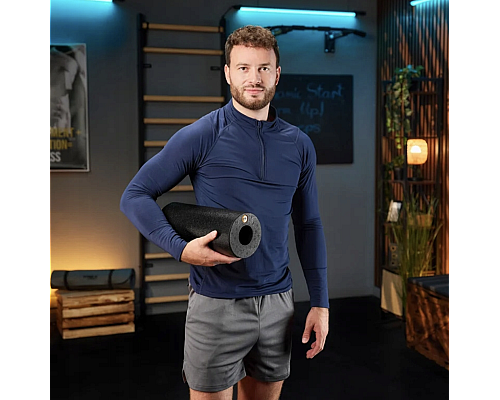 Роллер масажер гладкий Trex Sport TX-033EPR EPP 33см чорний