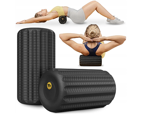 Роллер масажер ребристий Trex Sport TX-030EPR EPP 30см чорний