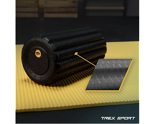 Роллер масажер ребристий Trex Sport TX-030EPR EPP 30см чорний