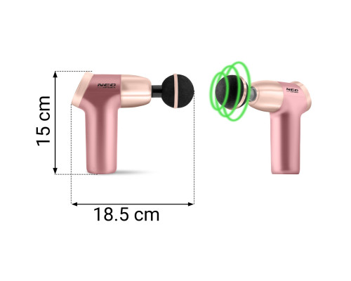 Масажний пістолет багатофункціональний 8 насадок NS-500 Neo-Sport рожевий