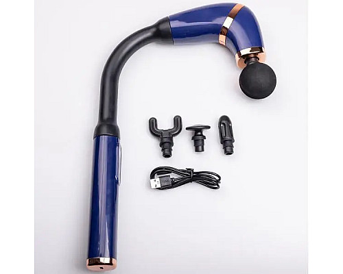Масажер перкусійний HP-11-11BL 4 насадки, синій