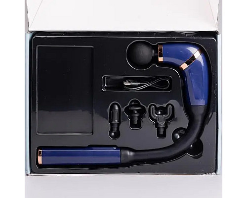 Масажер перкусійний HP-11-11BL 4 насадки, синій