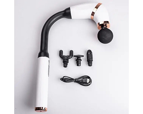 Масажер перкусійний HP-11-11W 4 насадки, білий