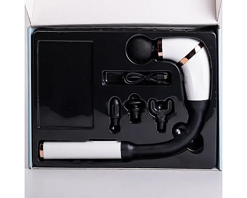 Масажер перкусійний HP-11-11W 4 насадки, білий