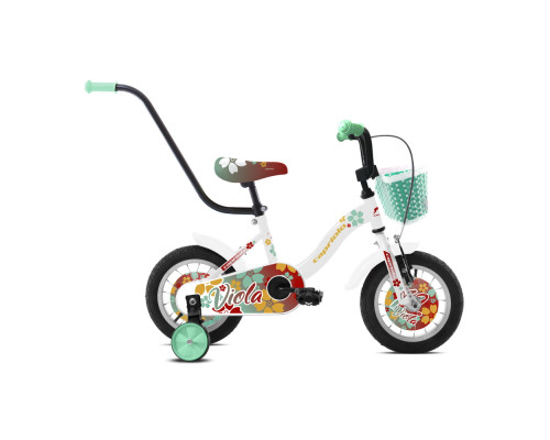 Дитячий велосипед Capriolo Viola 12” – 2021 - біло-червоно-бірюзовий