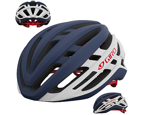 Шолом Szosowy GIRO AGILIS INTEGRATED Mips M 55-59cm синьо-червоний-білий матовий 
