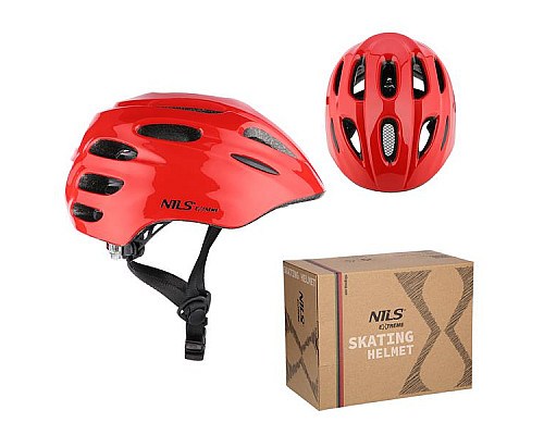 Світлодіодний шолом розмір XXS (43-51см) NILS EXTREME MTW01 червоний