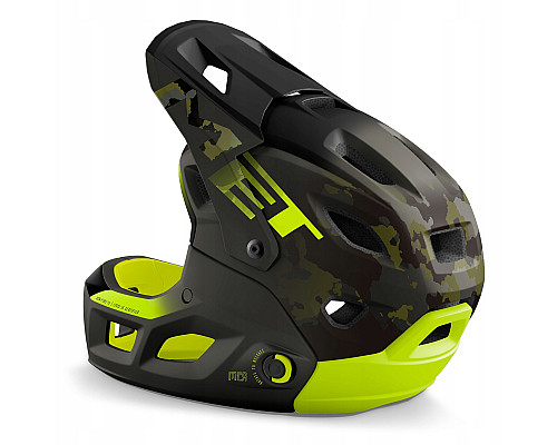 Шолом MET PARACHUTE MCR MIPS full face розмір M 56-58 см, чорно-зелений