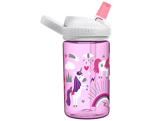 Пляшка CamelBak Eddy+ Kids 400ml рожева з єдинорігами