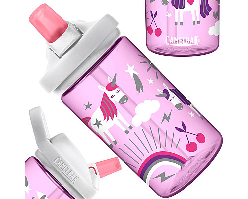 Пляшка CamelBak Eddy+ Kids 400ml рожева з єдинорігами