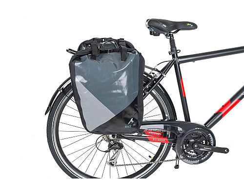 Сумка на багажник MERIDA WATERPROOF PANNIER II 2x30L сіра