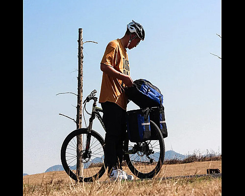 Велобаул 3-в-1  Rhinowalk E20655 70 л, синій