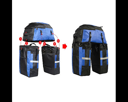 Велобаул 3-в-1  Rhinowalk E20655 70 л, синій