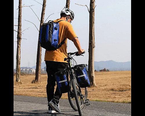 Велобаул 3-в-1  Rhinowalk E20655 70 л, синій