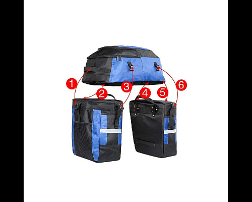 Велобаул 3-в-1  Rhinowalk E20655 70 л, синій