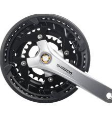 Шатун P+L 48x36x24/170мм SHIMANO FC-T3010 квадрат 9-швид. з кришкою, чорно-сріблястий