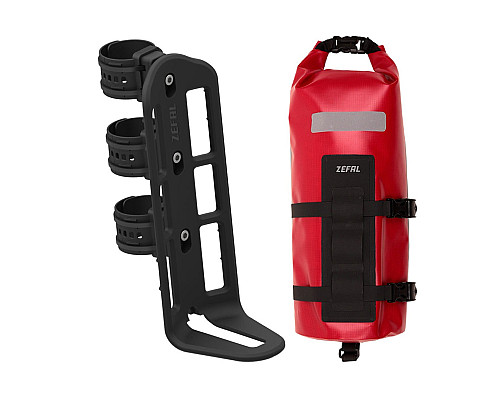 Велосумка ZEFAL BIKEPACKING FORK BAG WITH ADVENTURE FORK PACK & HOLDER - червона