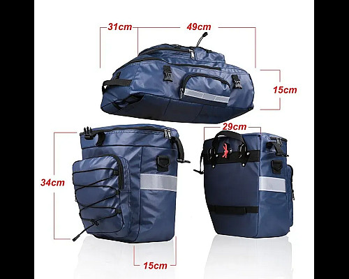 Велобаул 3-в-1 Rhinowalk Transformer X21606 65 л, чорний