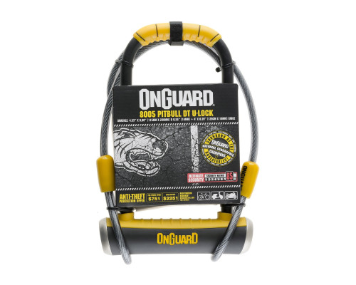 Велозамок ONGUARD PitBull DT 8005 U-LOCK - 14мм 115мм 230мм - 5 x ключ з кодом + шнур 10мм 120см