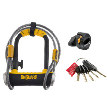 Велозамок ONGUARD PitBull MINI 8008 U-LOCK + Трос 120см - 14мм 90мм 140мм - 5х Ключів