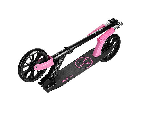 Самокат складний Nils Extreme HM1302, чорно-рожевий