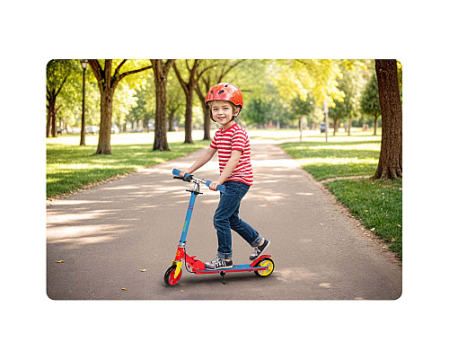 Дитячий самокат Ricokids Kodi блакитно-червоний