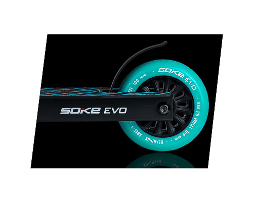 Самокат трюковий SOKE EVO чорно-бірюзовий