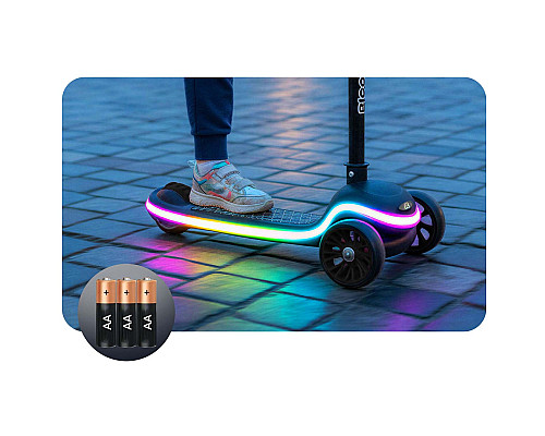 Дитячий самокат триколісний Ricokids Leddi чорний