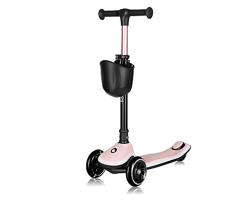 Дитячий самокат Lionelo MEY PINK ROSE 26,5 х 60 х 64-76 см - чорно-рожевий