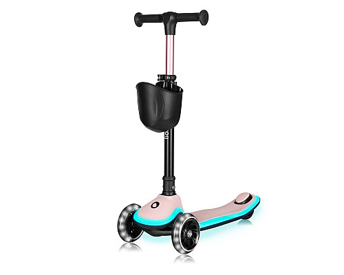 Дитячий самокат Lionelo MEY PINK ROSE 26,5 х 60 х 64-76 см - чорно-рожевий