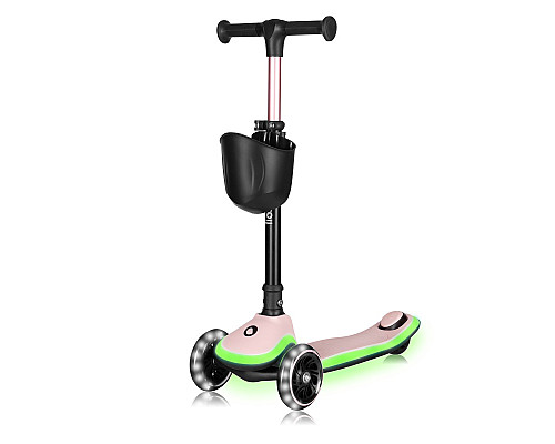 Дитячий самокат Lionelo MEY PINK ROSE 26,5 х 60 х 64-76 см - чорно-рожевий