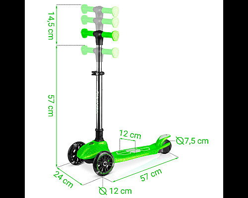 Самокат дитячий триколісний Ricokids Jelly зелений