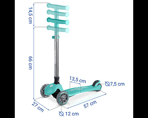 Самокат дитячий триколісний Ricokids Glow бірюзовий