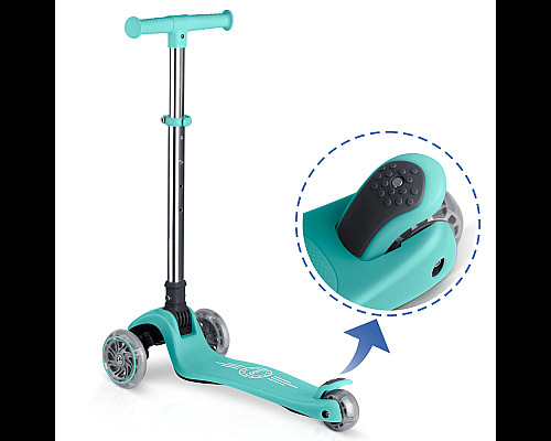 Самокат дитячий триколісний Ricokids Glow бірюзовий