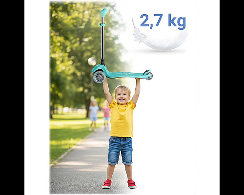 Самокат дитячий триколісний Ricokids Glow бірюзовий