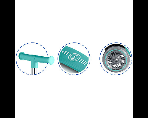 Самокат дитячий триколісний Ricokids Glow бірюзовий