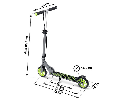 Самокат дитячий Ricokids Kodi сіро-зелений