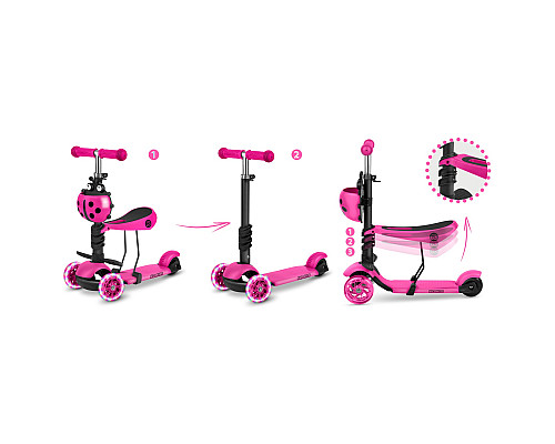 Самокат дитячий триколісний Ricokids Buggy рожевий