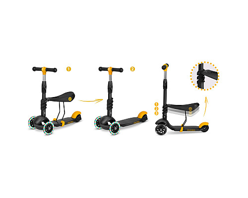 Самокат дитячий триколісний Ricokids Cubi чорно-помаранчевий