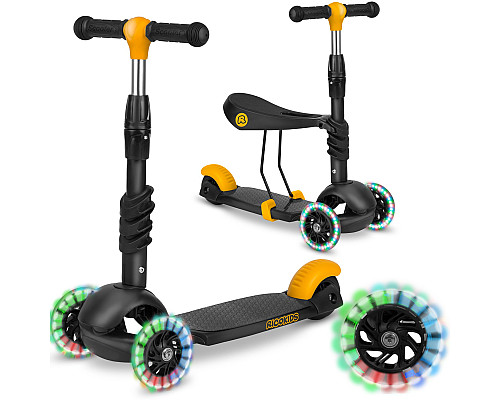 Самокат дитячий триколісний Ricokids Cubi чорно-помаранчевий