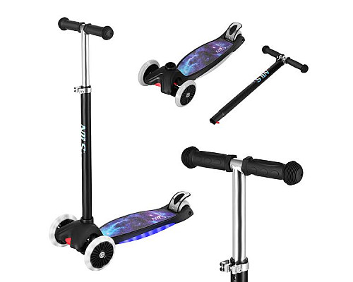 Самокат дитячий триколісний NILS FUN HLB1310 чорний