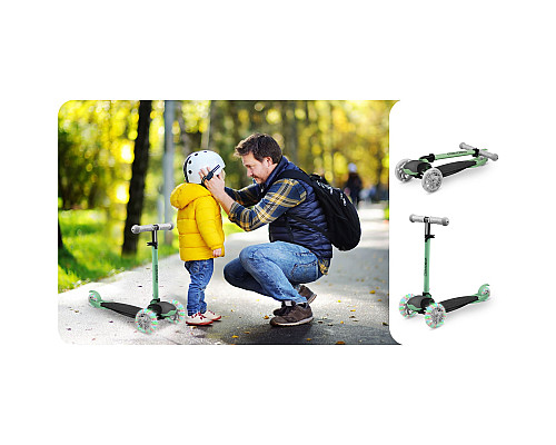 Дитячий самокат триколісний Ricokids Loco зелений