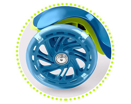 Дитячий самокат триколісний Ricokids Loco блакитно-зелений