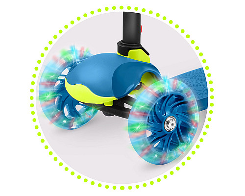 Дитячий самокат триколісний Ricokids Loco блакитно-зелений