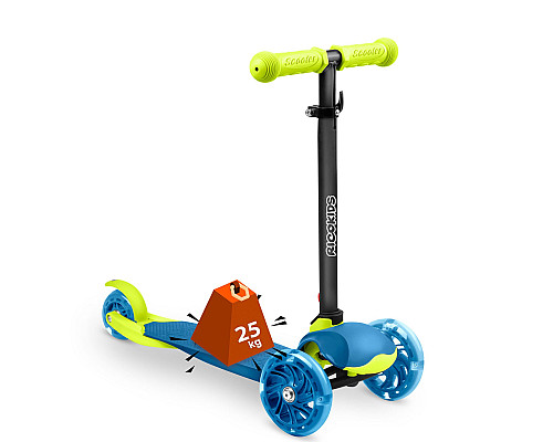 Дитячий самокат триколісний Ricokids Loco блакитно-зелений