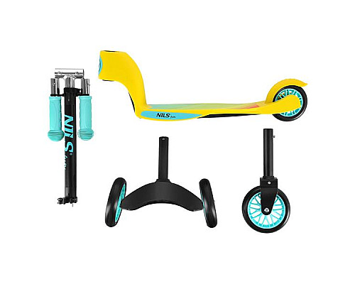 Самокат дитячий 2в1 NILS FUN HLB202 лаймовий