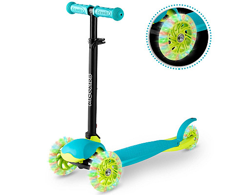 Дитячий самокат триколісний Ricokids Loco бірюзовий