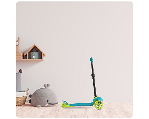 Дитячий самокат триколісний Ricokids Loco бірюзовий
