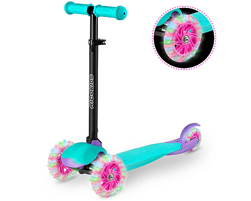 Самокат дитячий триколісний Ricokids Loco бірюзово-рожевий