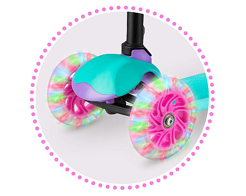 Самокат дитячий триколісний Ricokids Loco бірюзово-рожевий